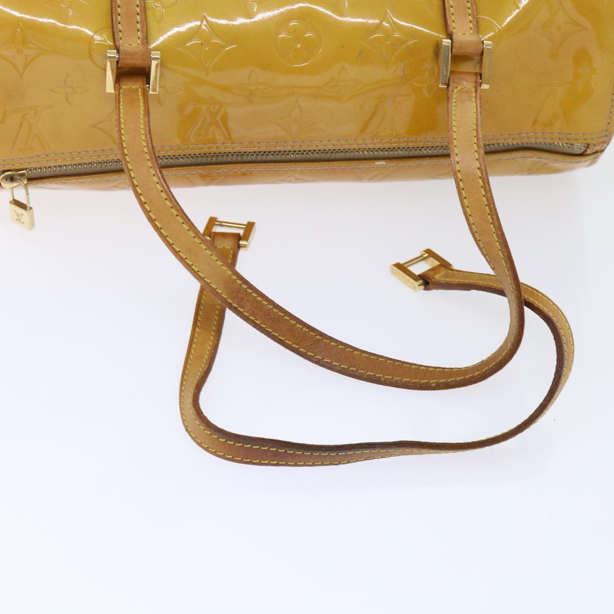 LOUIS VUITTON Monogram Vernis Bedford Hand Bag Beige M91006 LV Auth bs7731