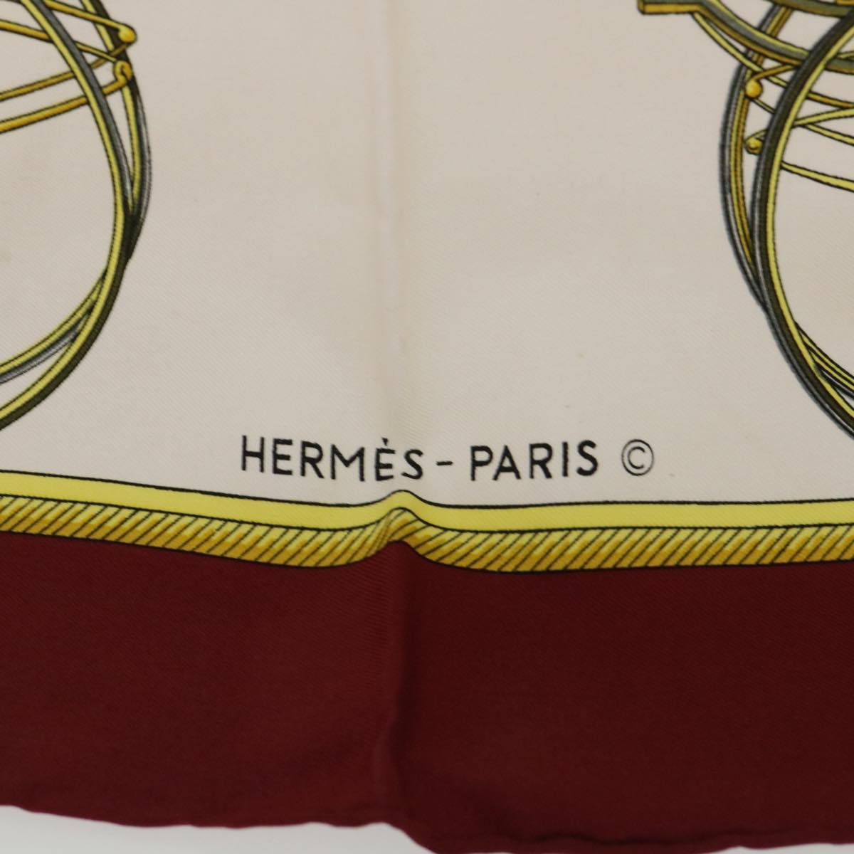HERMES Carre 90 LES VOITURES A TRANSFORMATION Scarf Silk Red Auth bs7744