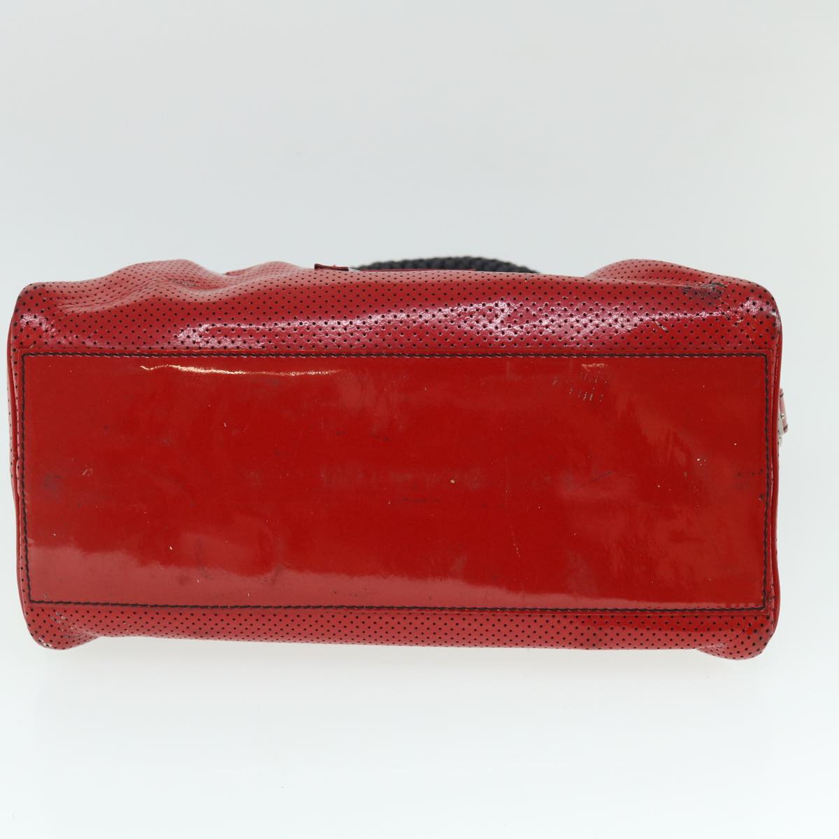 FENDI Hand Bag Enamel Red Auth bs7758