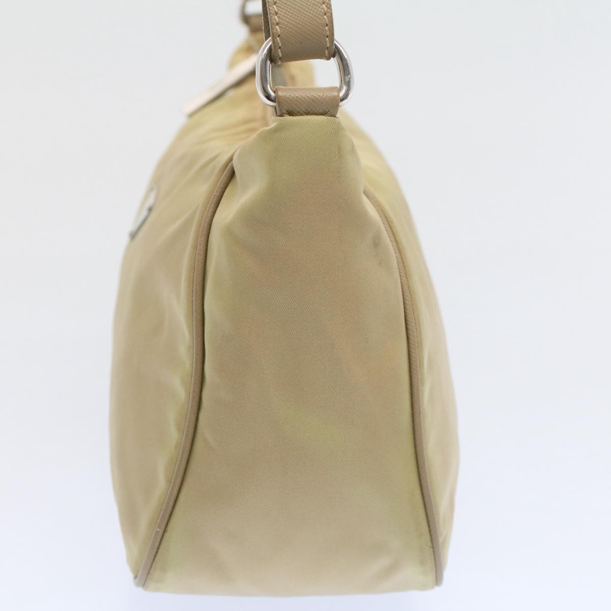 PRADA Shoulder Bag Nylon Beige Auth bs7760