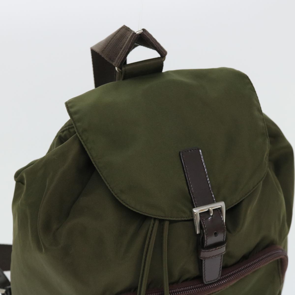 PRADA Backpack Nylon Khaki Auth bs7768