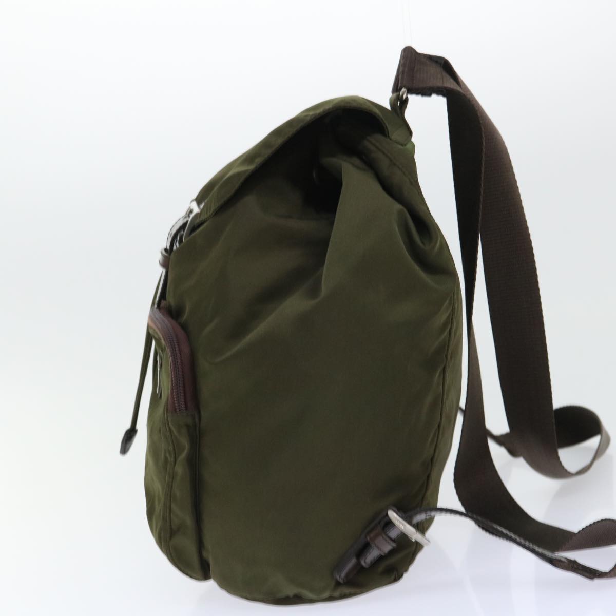 PRADA Backpack Nylon Khaki Auth bs7768