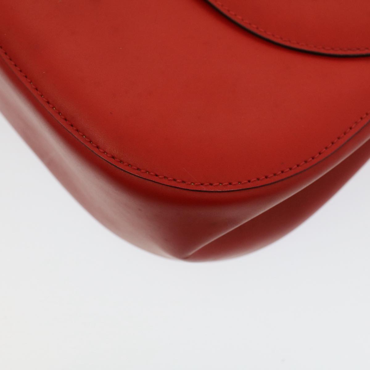 CELINE Shoulder Bag Leather Red Auth bs7778