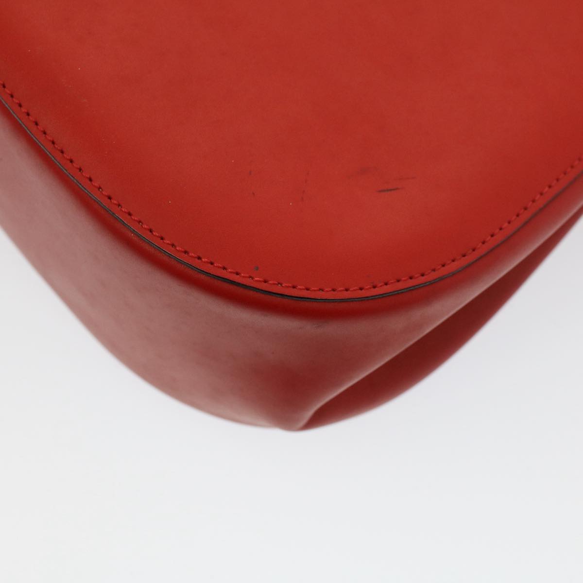 CELINE Shoulder Bag Leather Red Auth bs7778