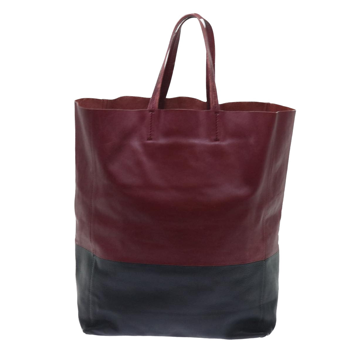 CELINE Tote Bag Leather Wine Red Auth bs7779 - 0