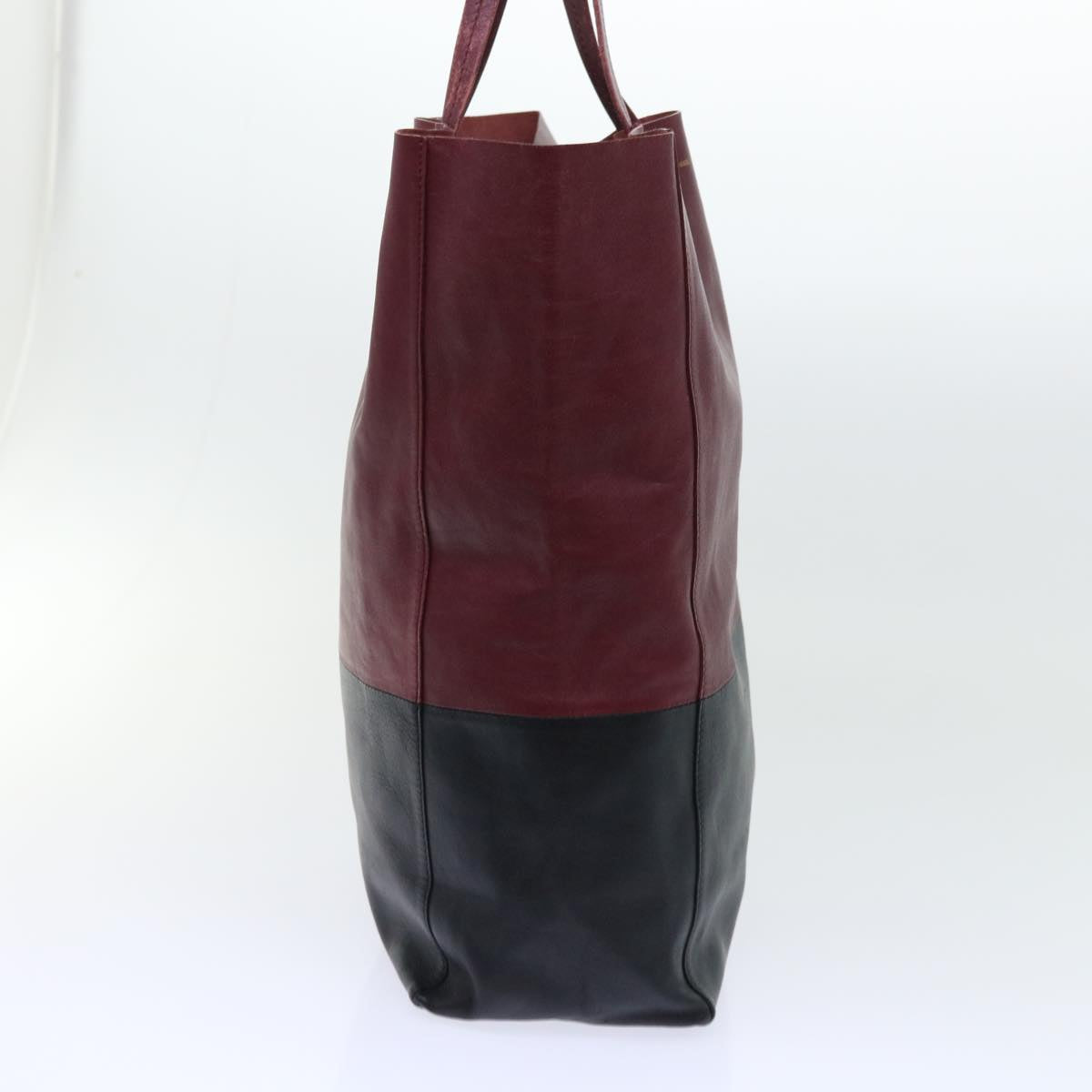 CELINE Tote Bag Leather Wine Red Auth bs7779