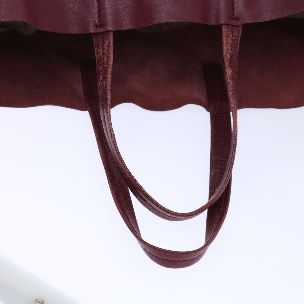 CELINE Tote Bag Leather Wine Red Auth bs7779