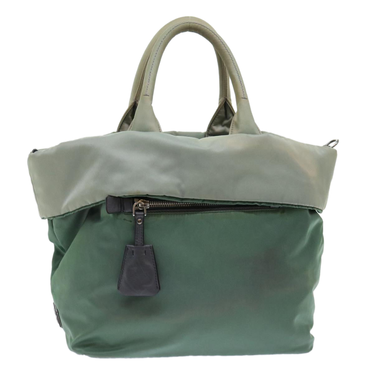 PRADA Tote Bag Nylon Green Auth bs7806