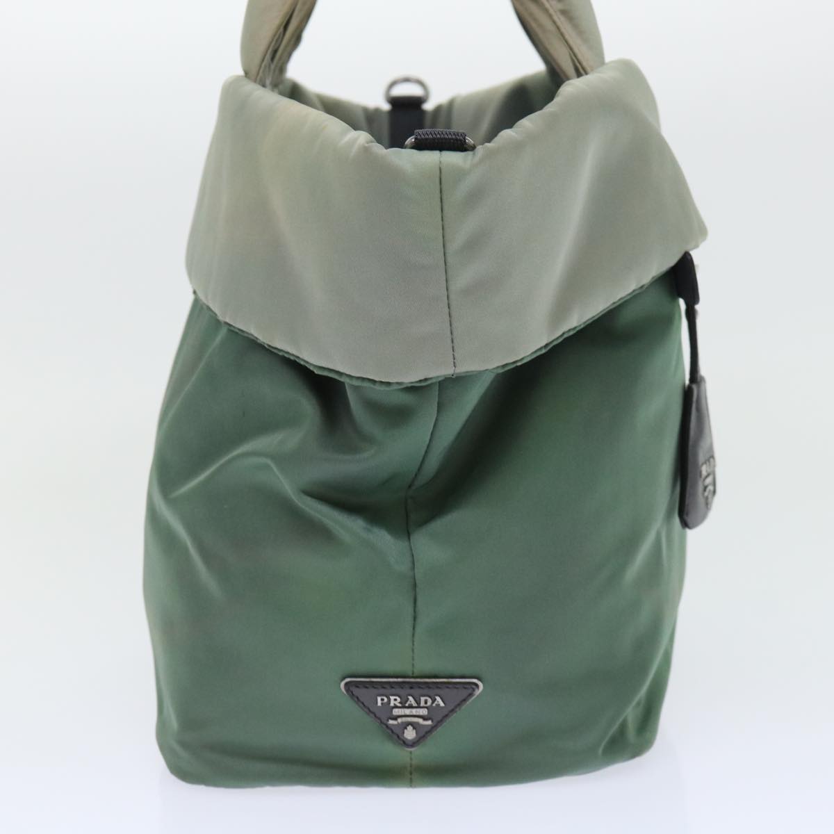 PRADA Tote Bag Nylon Green Auth bs7806