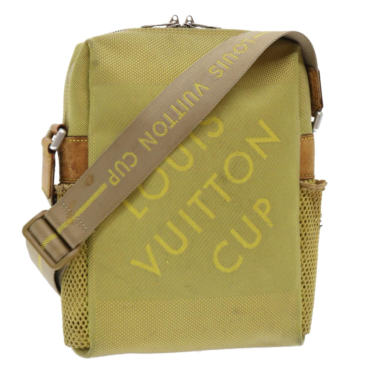 LOUIS VUITTON Damier Geant Weatherly Shoulder Bag Yellow M80636 LV Auth bs7812