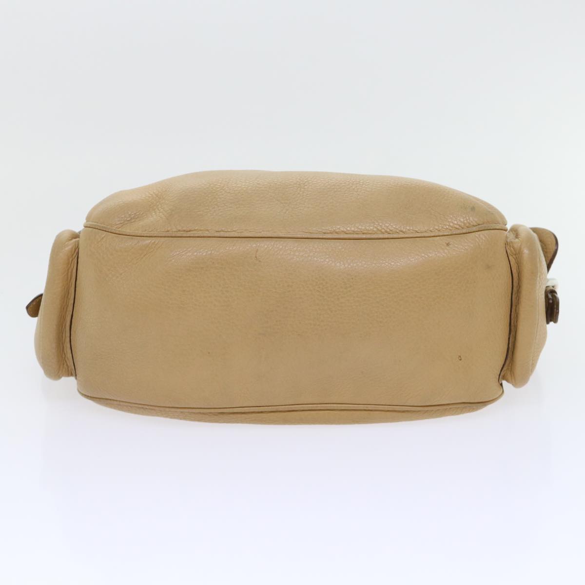 PRADA Shoulder Bag Leather Beige Brown Auth bs7827
