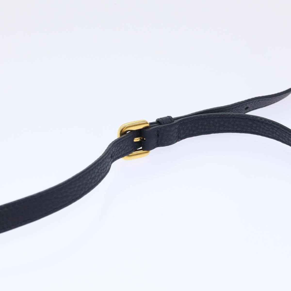 PRADA Adjustable Shoulder Strap Leather Navy Auth bs7828