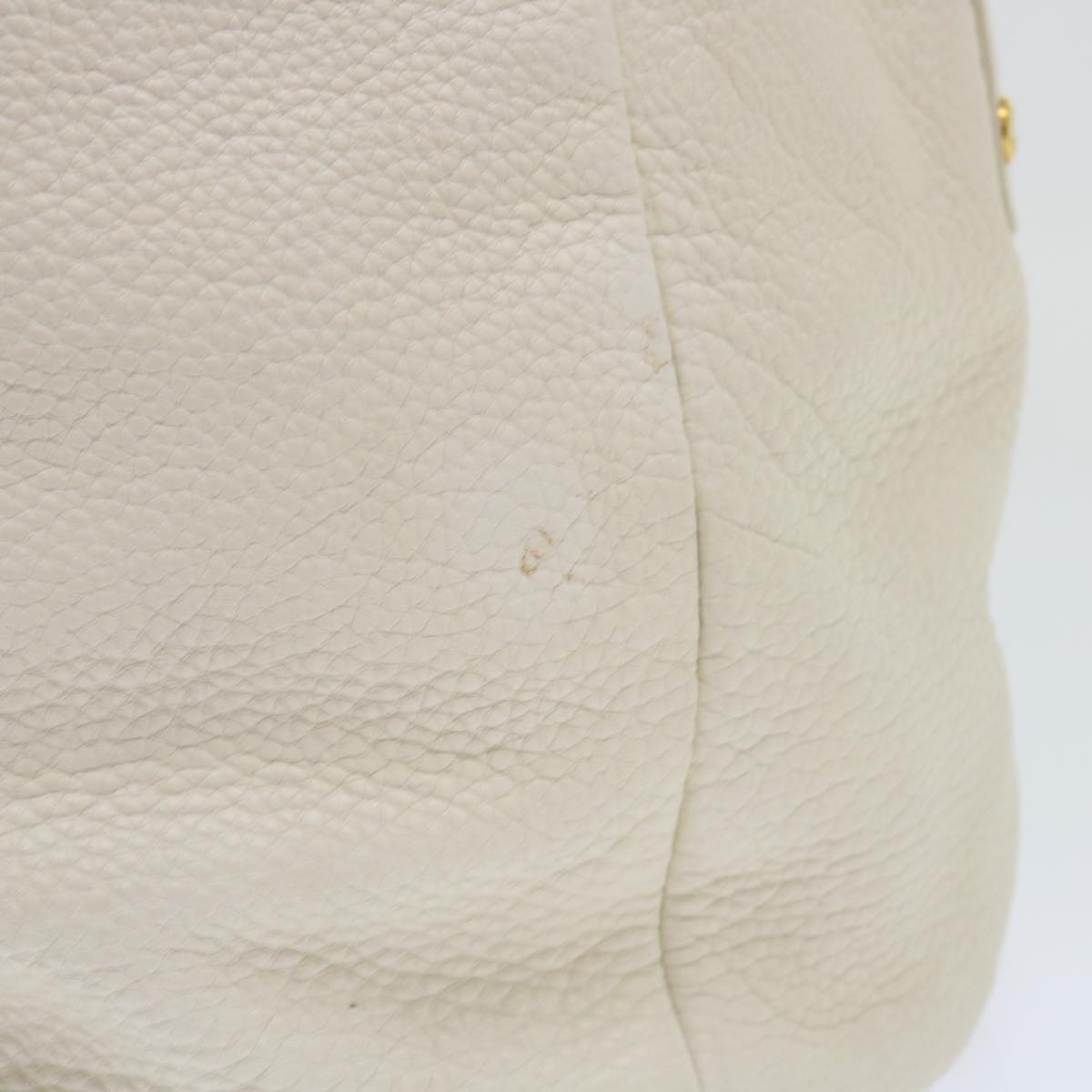 PRADA Shoulder Bag Leather White Auth bs7829