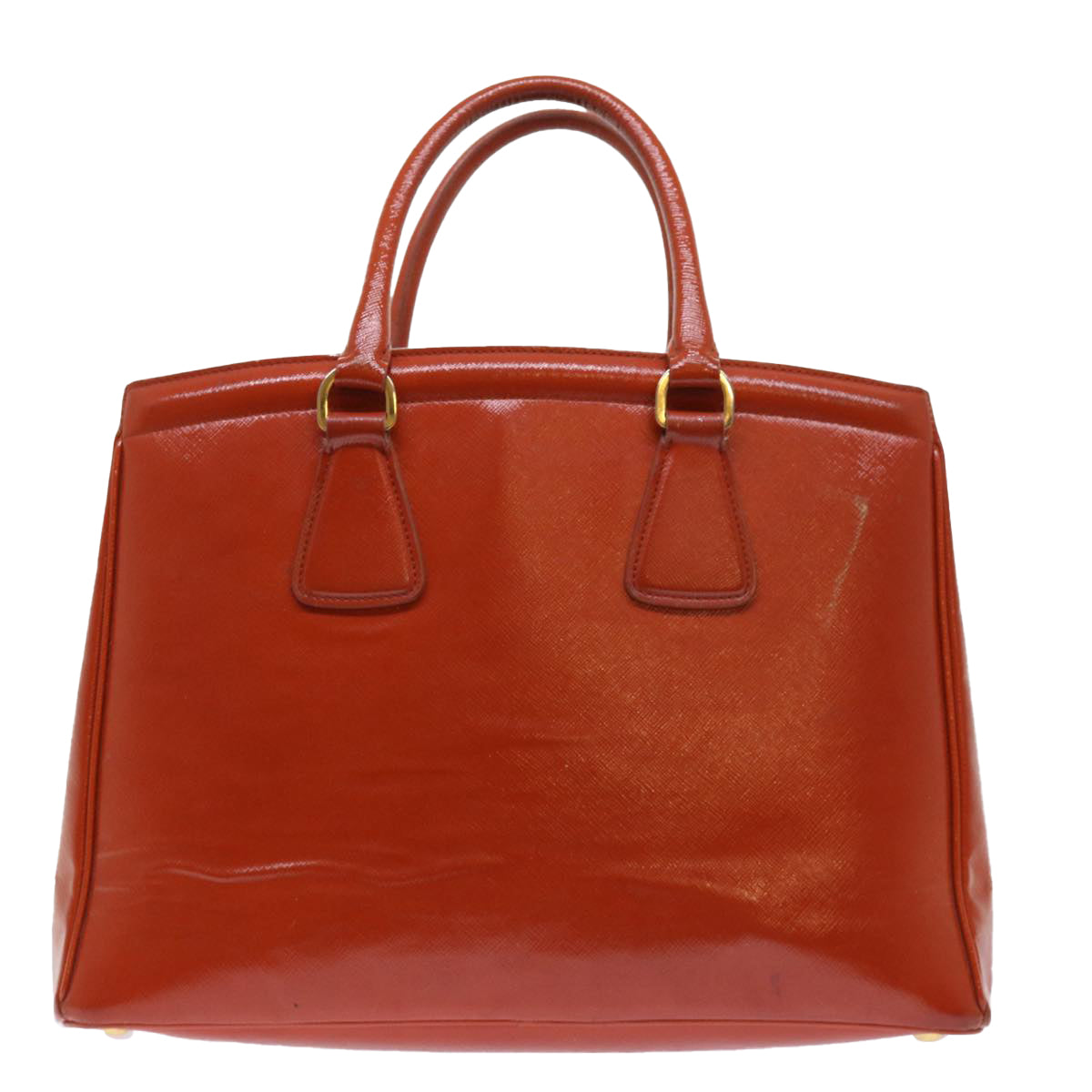 PRADA Safiano Leather Hand Bag Orange Auth bs7830 - 0