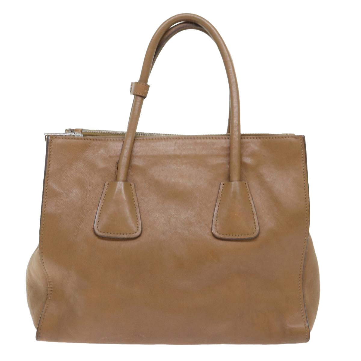 PRADA Hand Bag Leather 2way Brown Auth bs7831 - 0