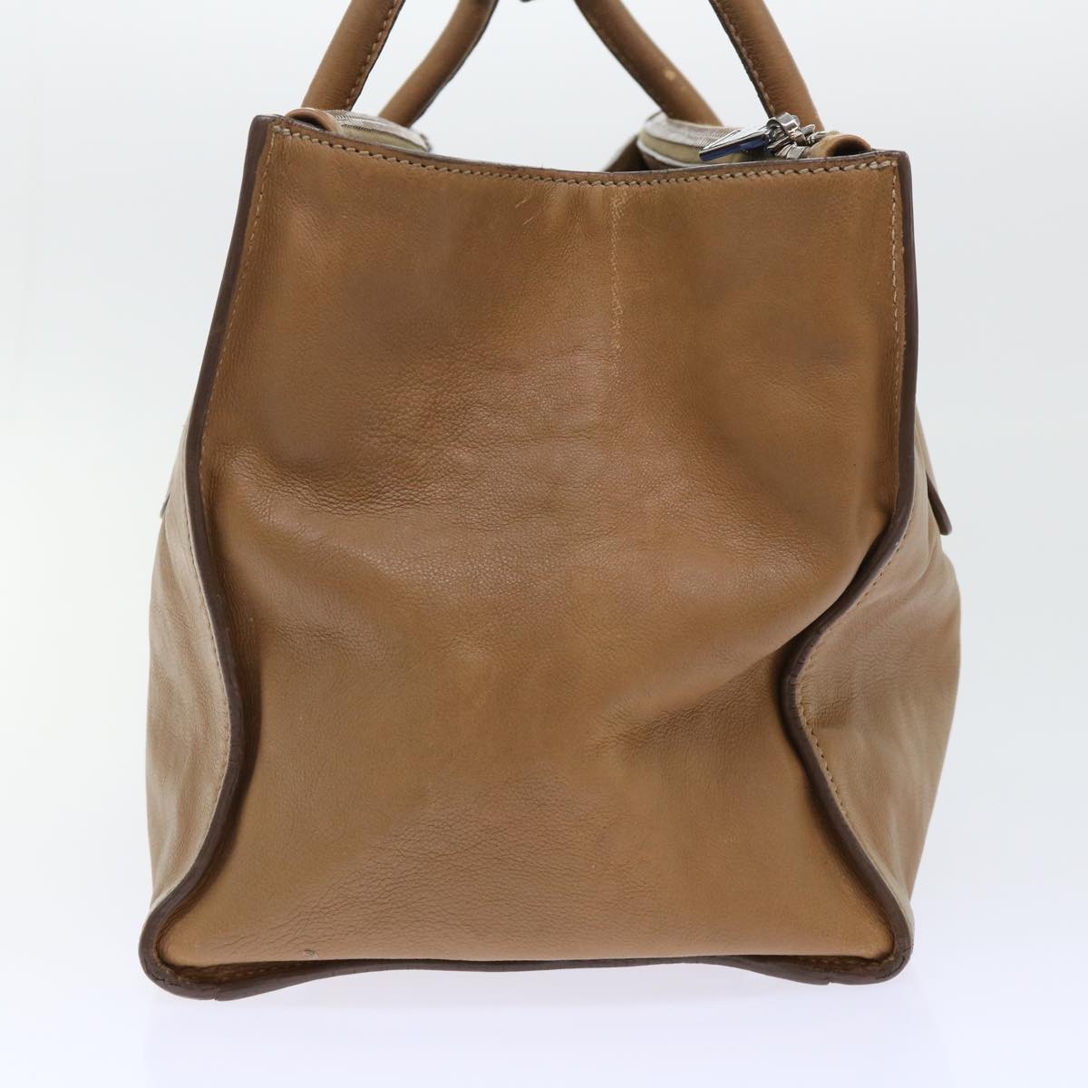PRADA Hand Bag Leather 2way Brown Auth bs7831
