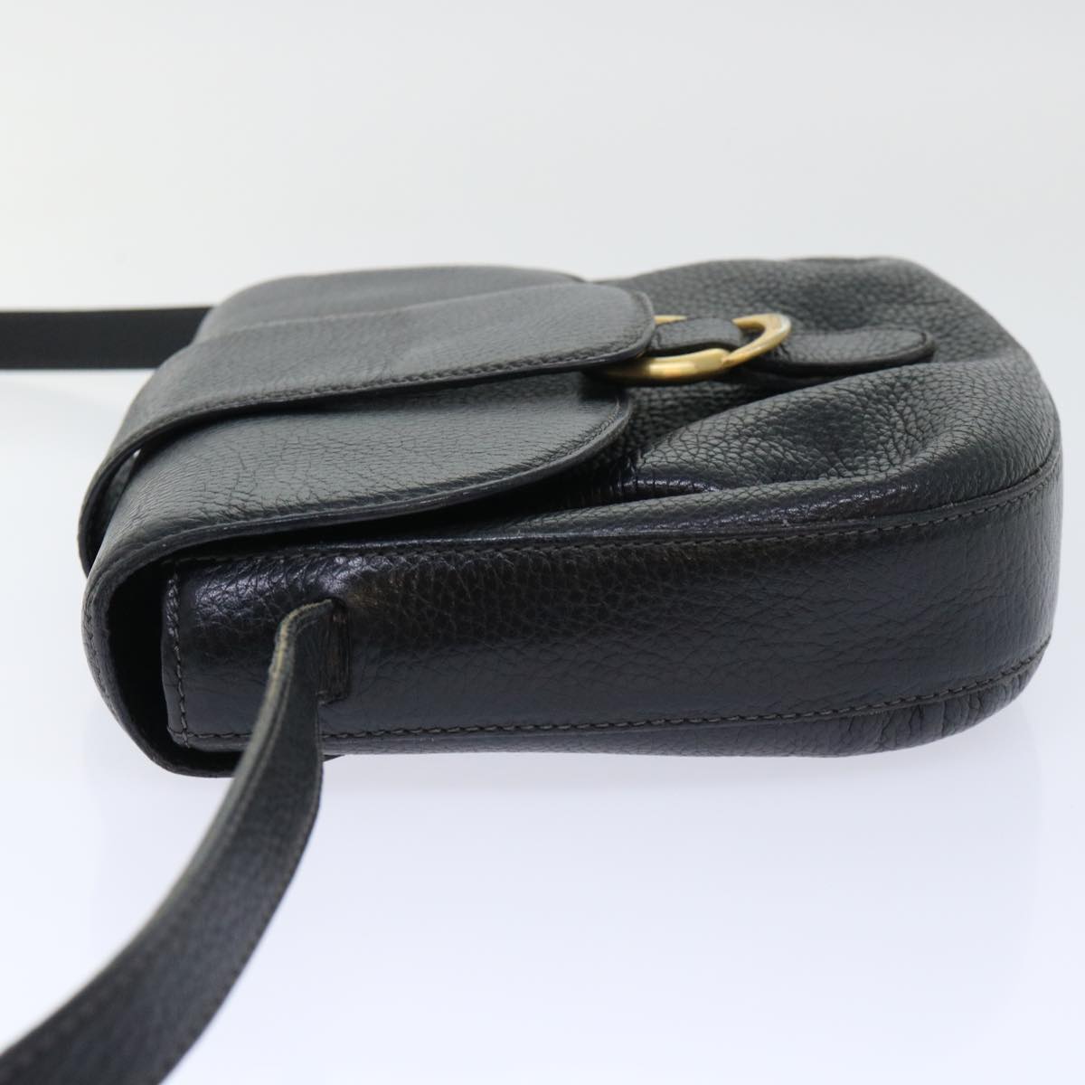 BALLY Shoulder Bag Leather Black Auth bs7842