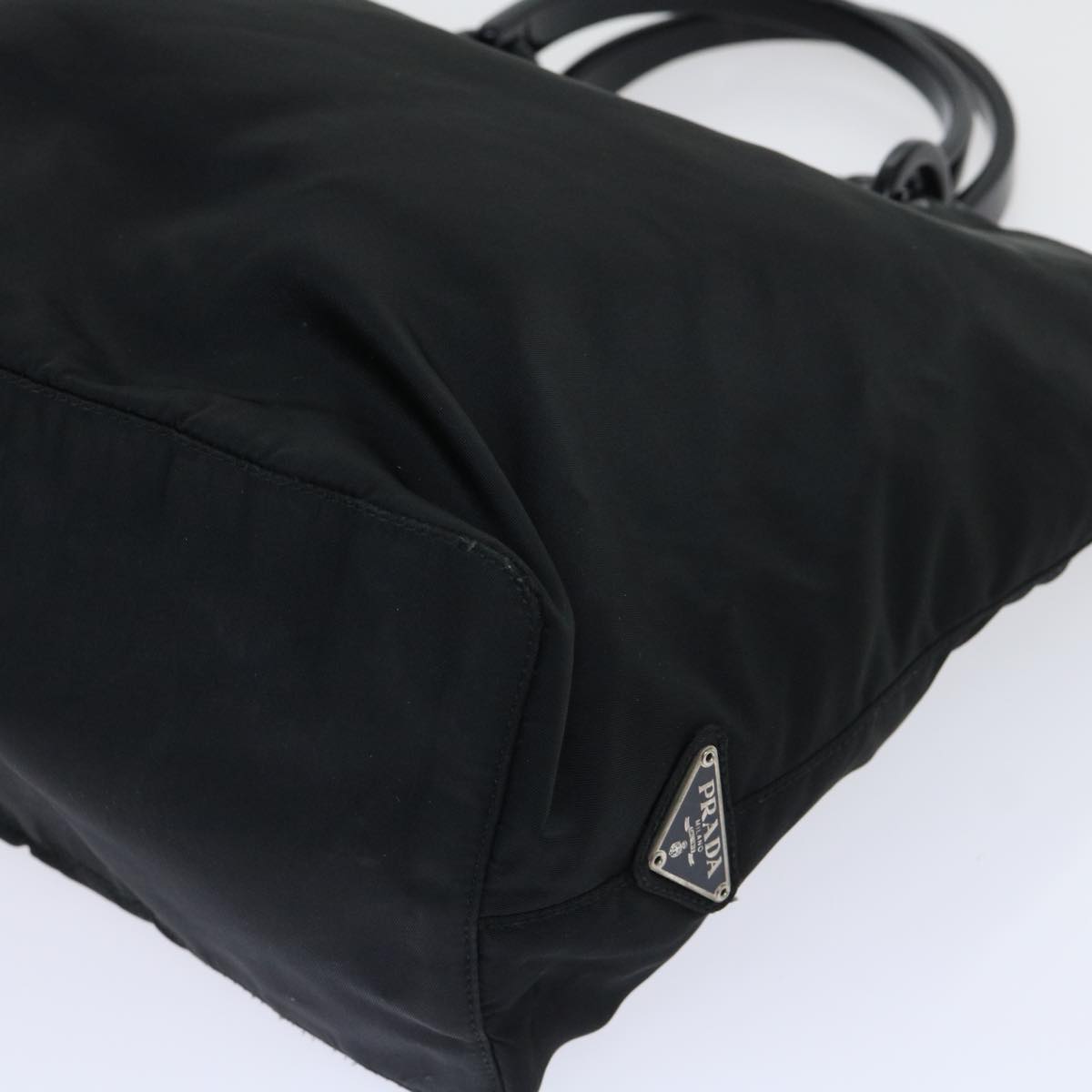 PRADA Hand Bag Nylon Black Auth bs7866