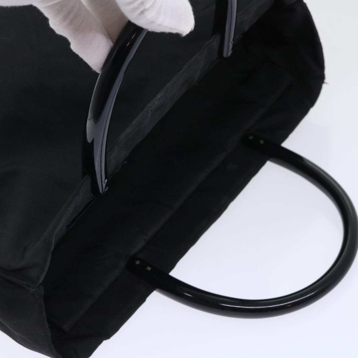 PRADA Hand Bag Nylon Black Auth bs7867