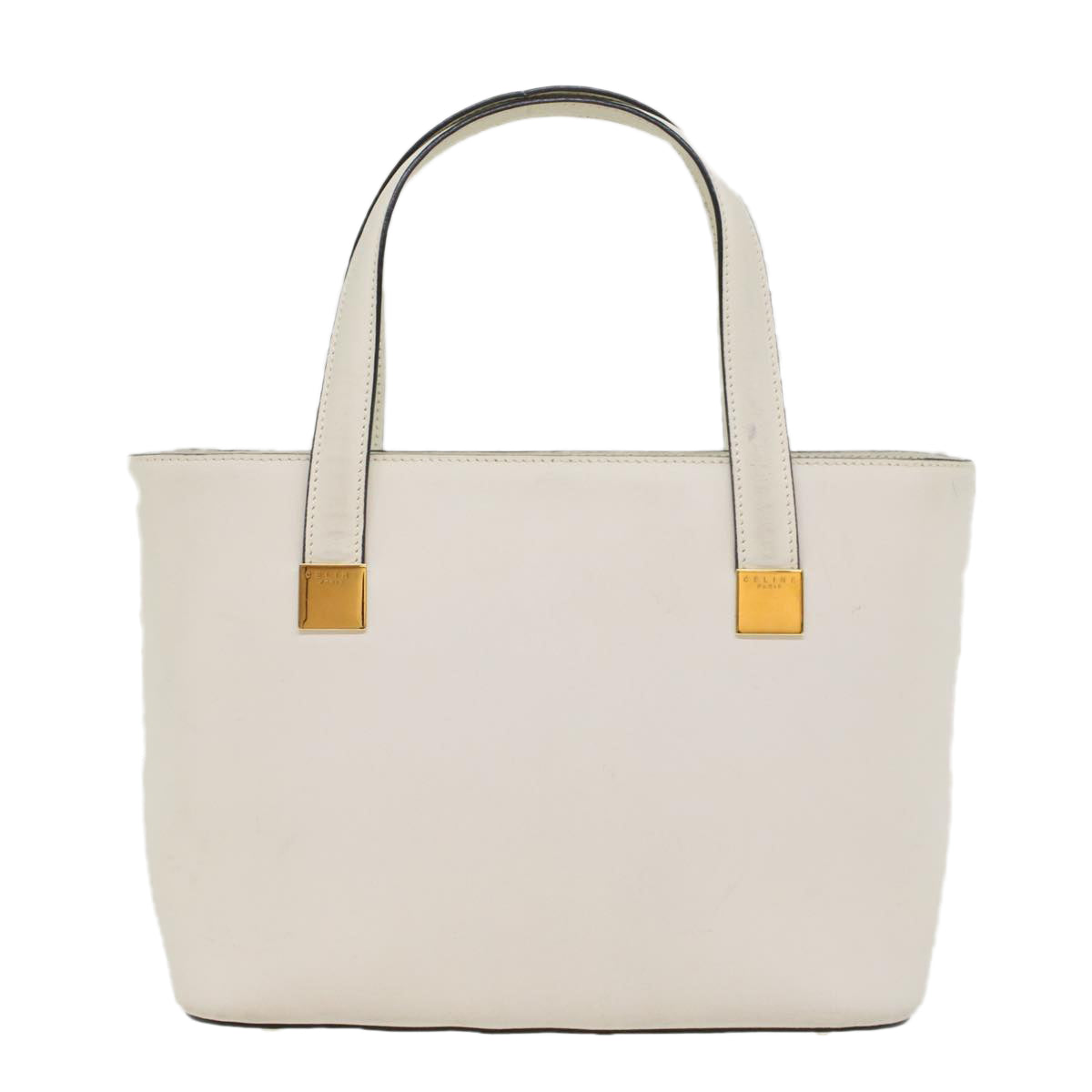 CELINE Tote Bag Leather White Auth bs7871 - 0