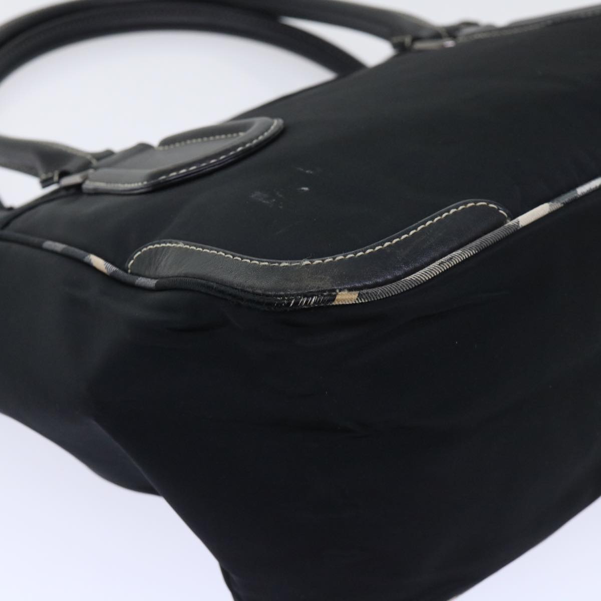 BURBERRY Blue Label Shoulder Bag Nylon Black Auth bs7873