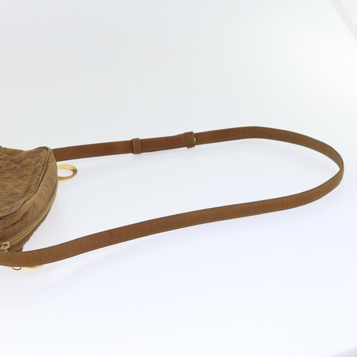 Christian Dior Canage Shoulder Bag Nylon Brown Auth bs7903