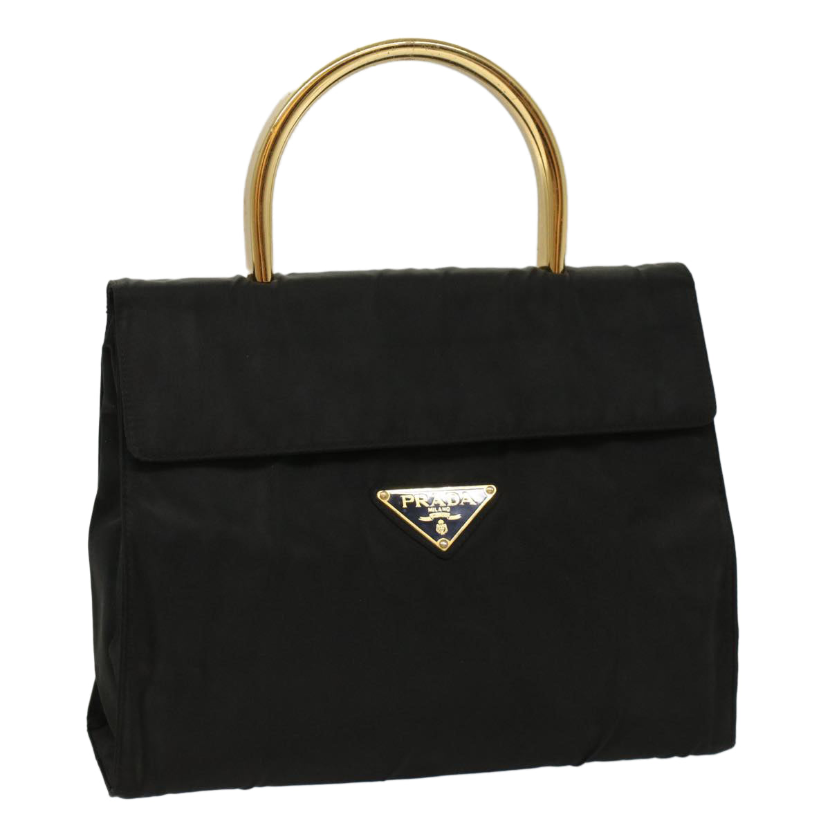 PRADA Hand Bag Nylon Black Auth bs7922