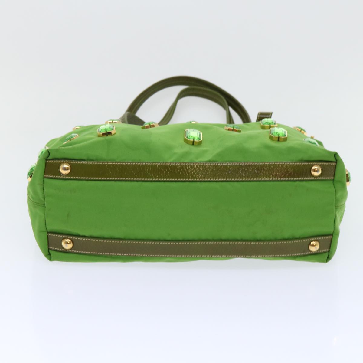 PRADA Bijoux Shoulder Bag Nylon Green Auth bs7931