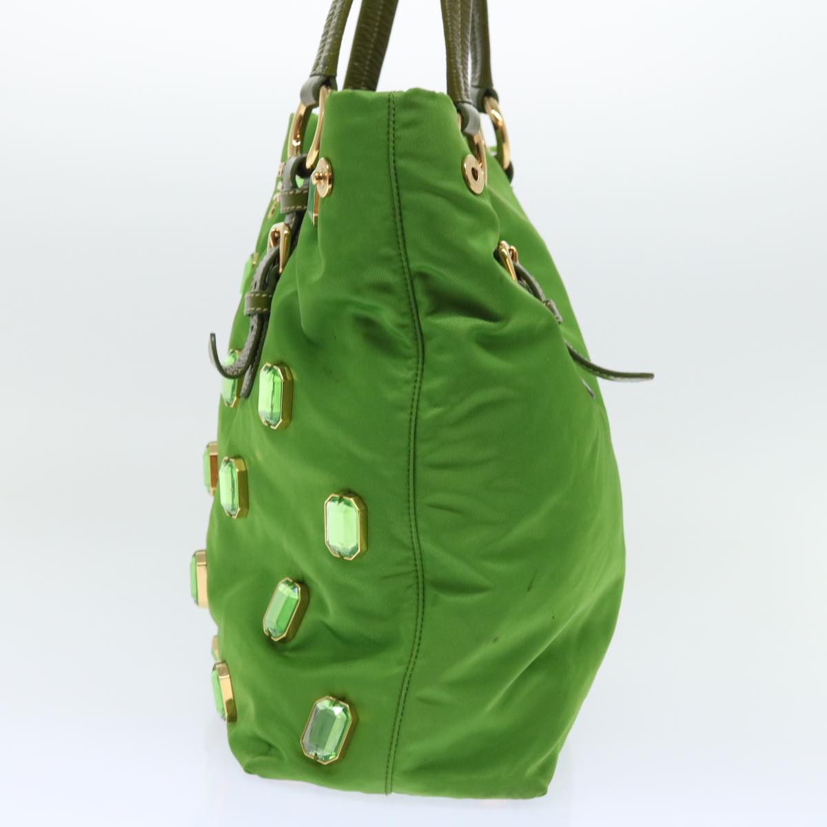 PRADA Bijoux Shoulder Bag Nylon Green Auth bs7931