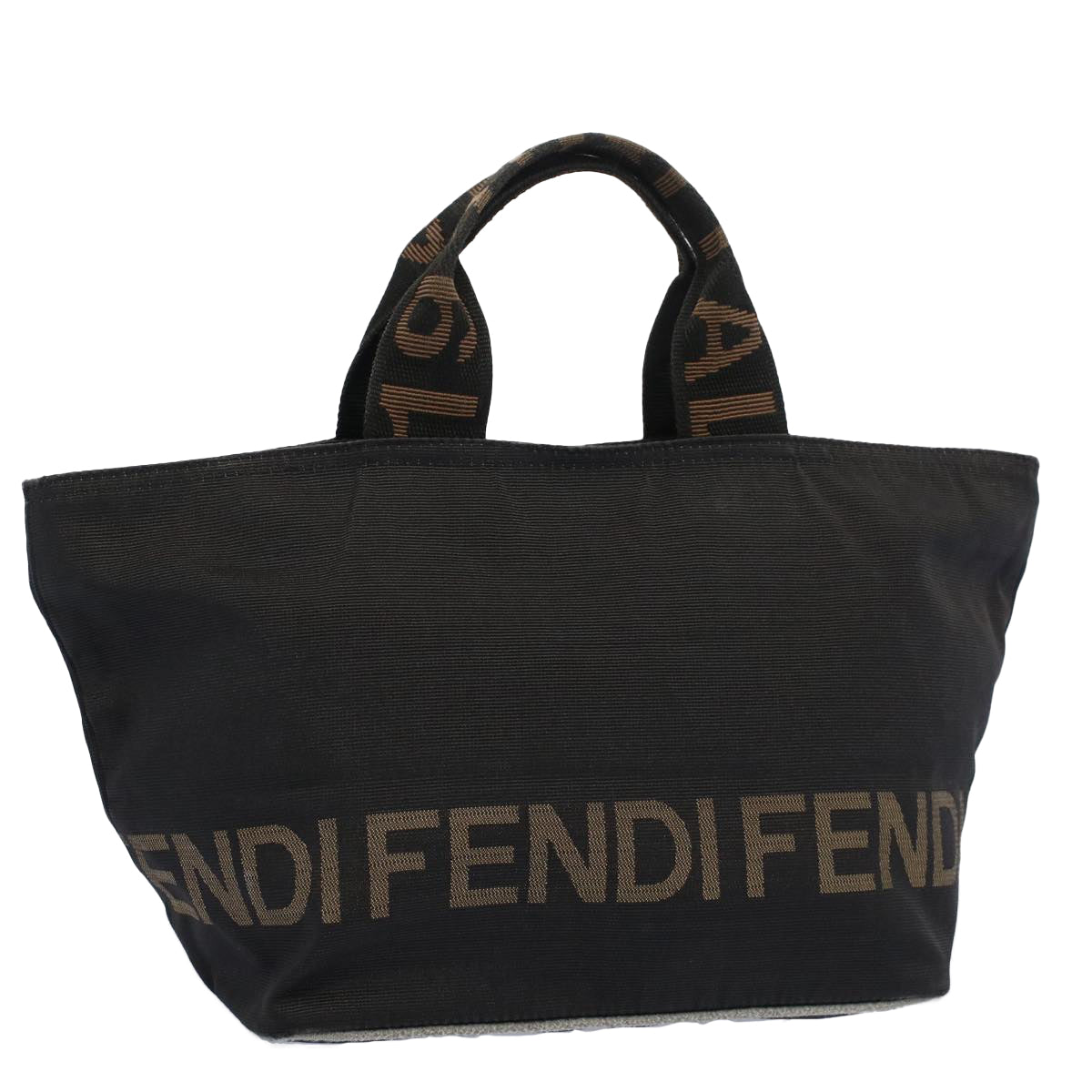 FENDI Hand Bag Nylon Black Auth bs7932