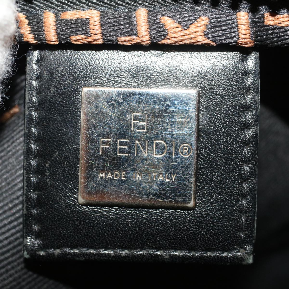 FENDI Hand Bag Nylon Black Auth bs7932