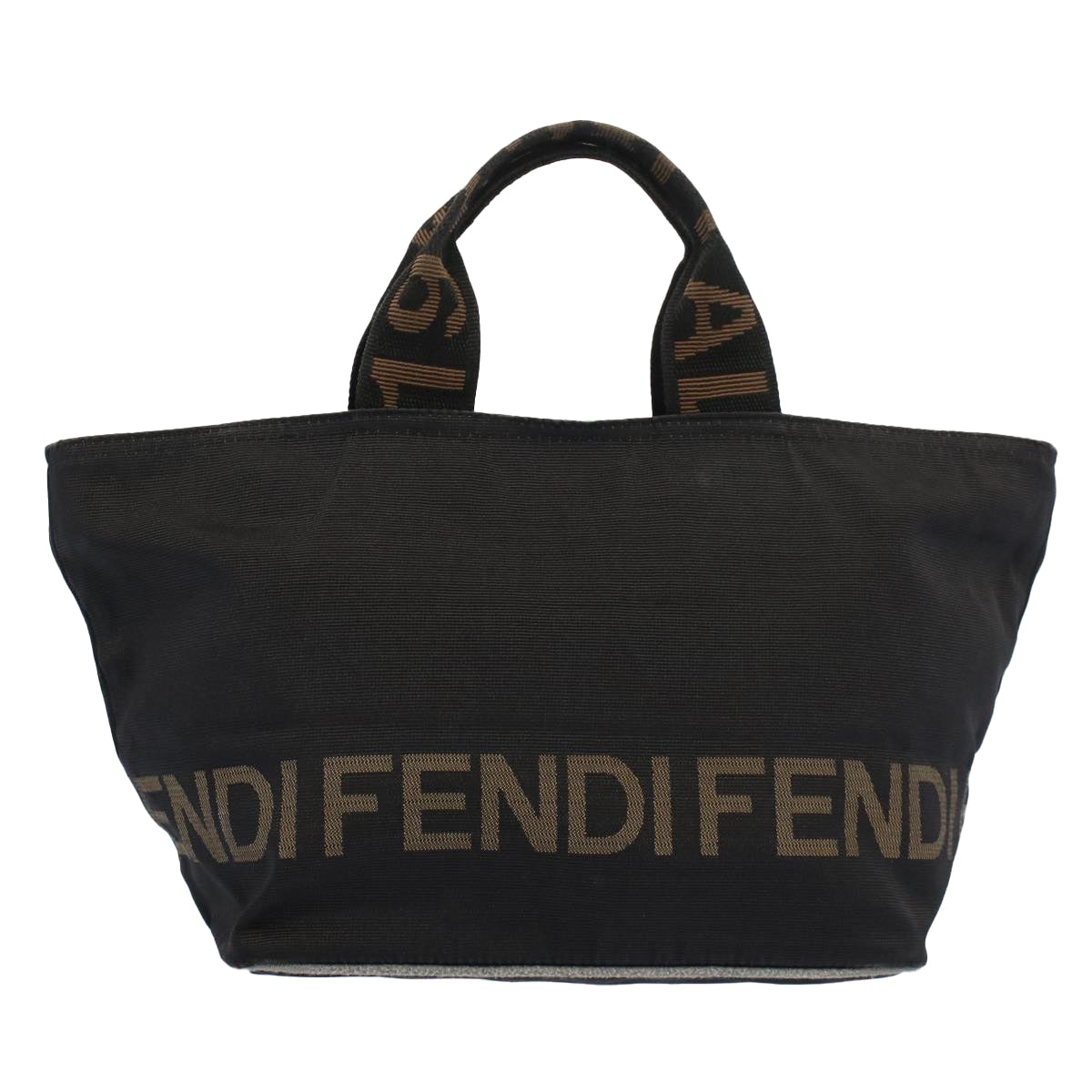 FENDI Hand Bag Nylon Black Auth bs7932