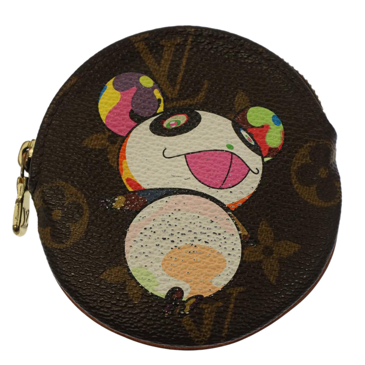 LOUIS VUITTON Monogram Panda Porte Monnaie Round Coin Purse M61928 Auth bs7939 - 0