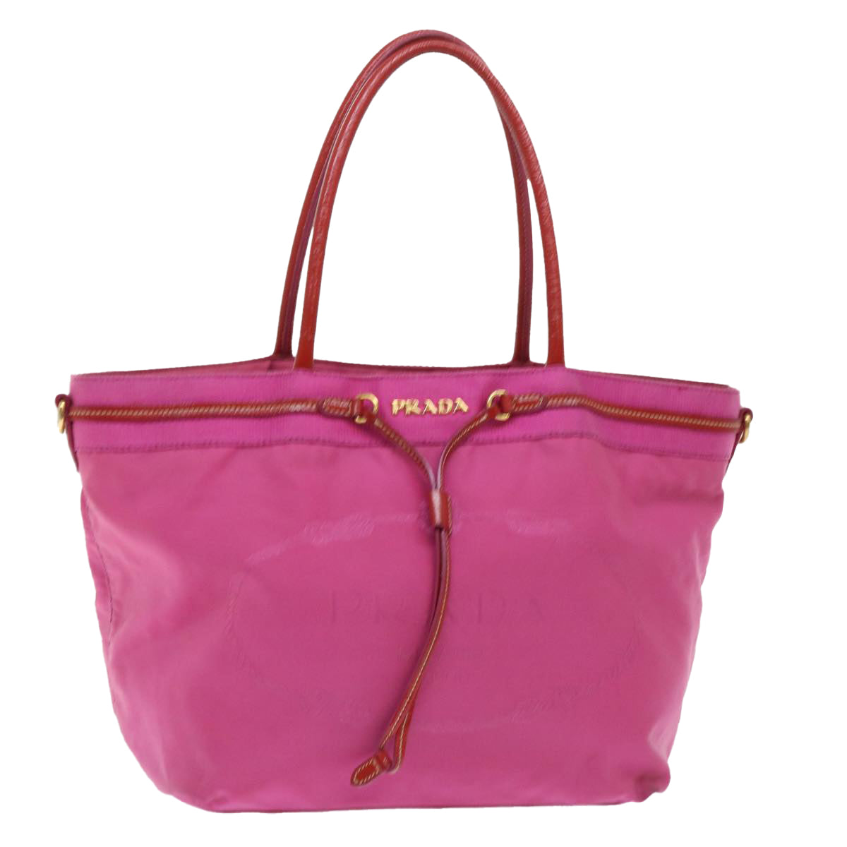 PRADA Tote Bag Nylon Pink Auth bs7955