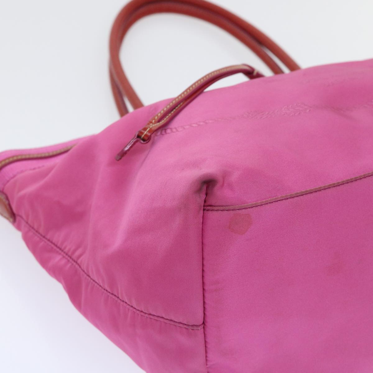 PRADA Tote Bag Nylon Pink Auth bs7955