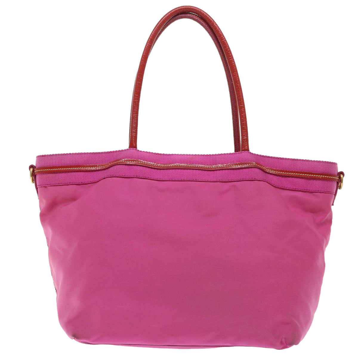 PRADA Tote Bag Nylon Pink Auth bs7955