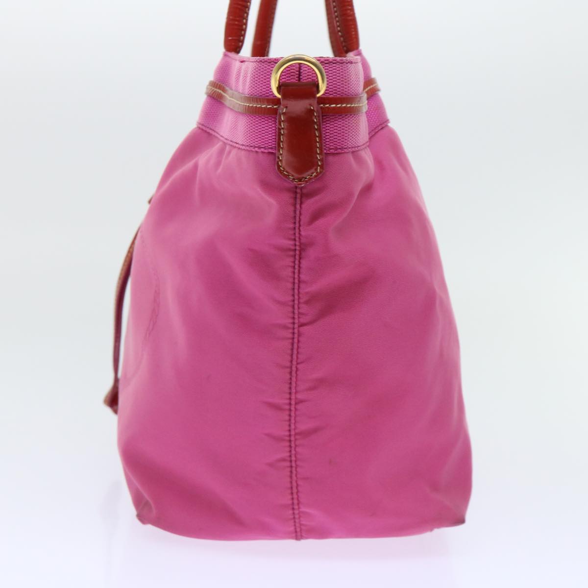 PRADA Tote Bag Nylon Pink Auth bs7955