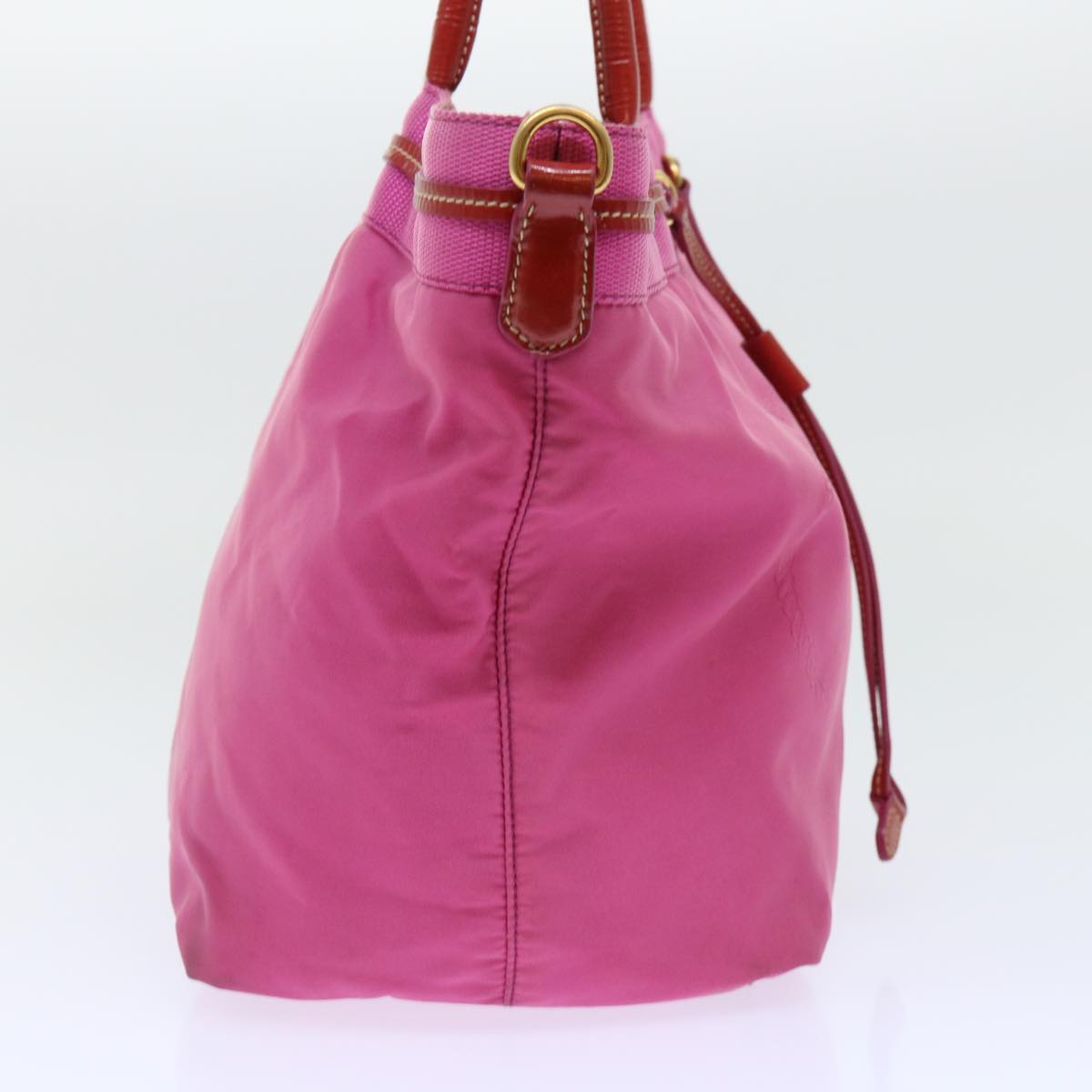 PRADA Tote Bag Nylon Pink Auth bs7955