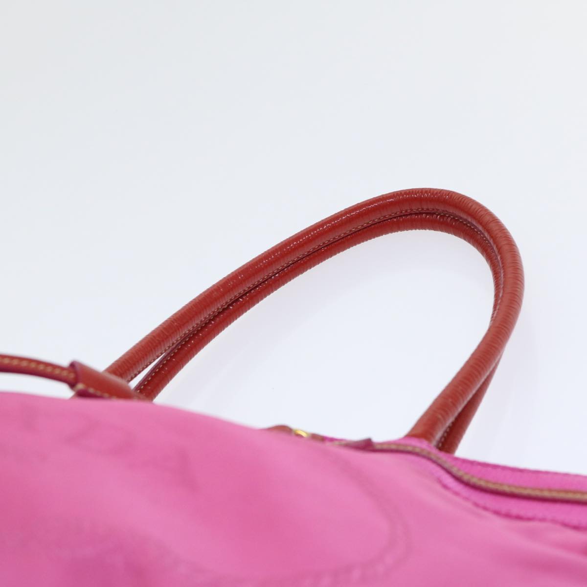 PRADA Tote Bag Nylon Pink Auth bs7955