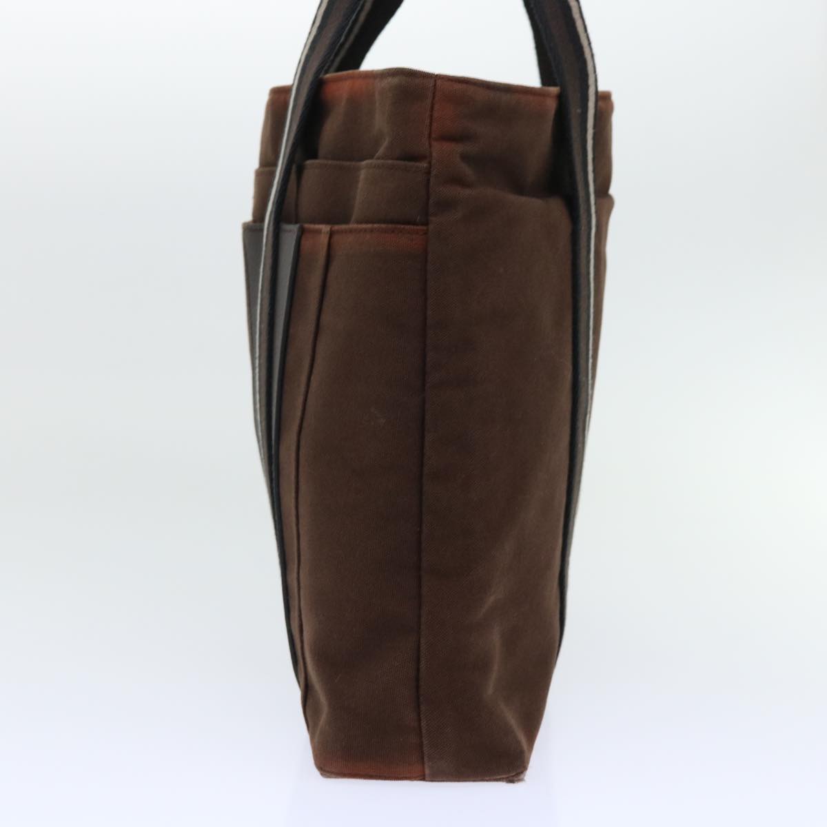 HERMES Trocha Horizontal Hand Bag Canvas Brown Auth bs7967