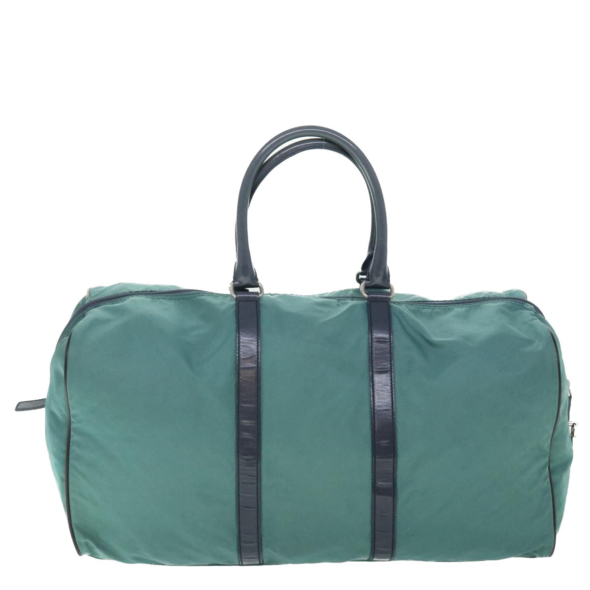 PRADA Boston Bag Nylon Blue Green Auth bs7968 - 0