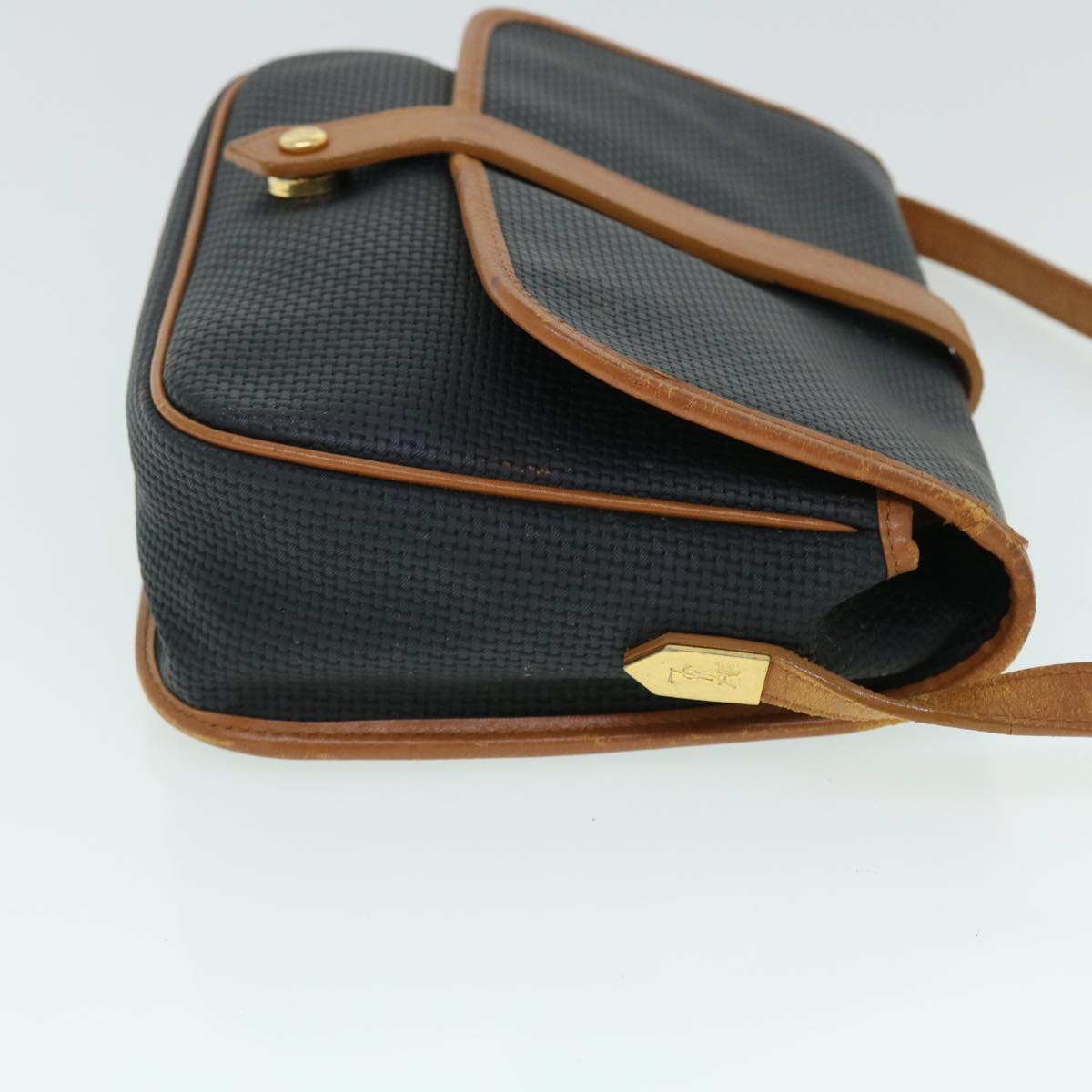 SAINT LAURENT Shoulder Bag Canvas Black Auth bs7975
