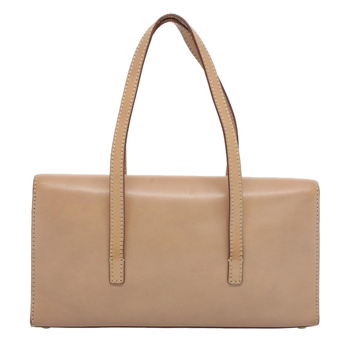 CELINE Shoulder Bag Leather Beige Auth bs7986 - 0