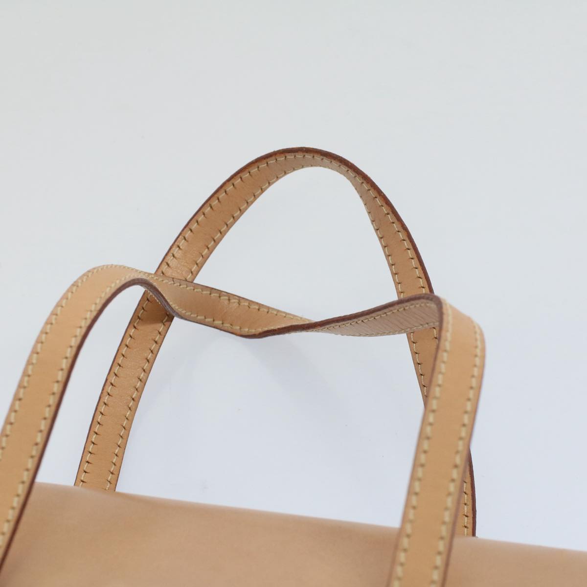 CELINE Shoulder Bag Leather Beige Auth bs7986