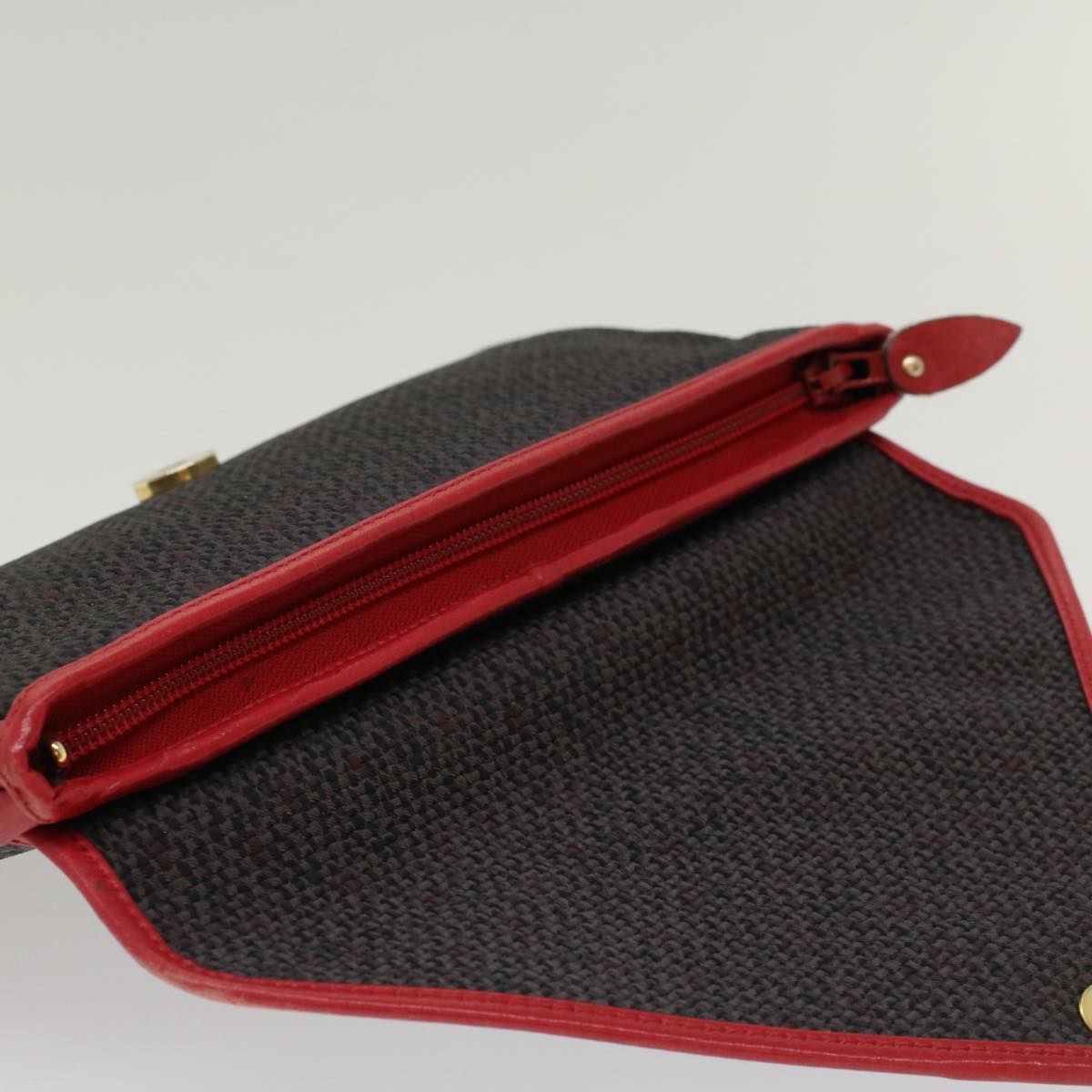 SAINT LAURENT Clutch Bag PVC Leather Red Auth bs7992