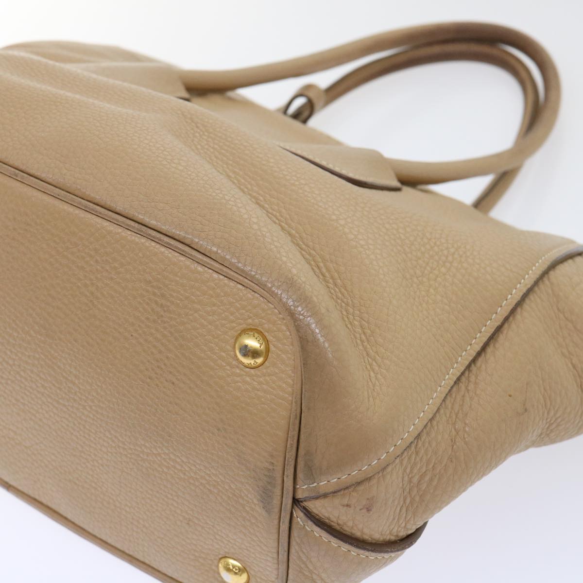 PRADA Hand Bag Leather 2way Brown Auth bs7994