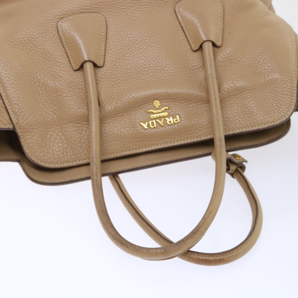 PRADA Hand Bag Leather 2way Brown Auth bs7994