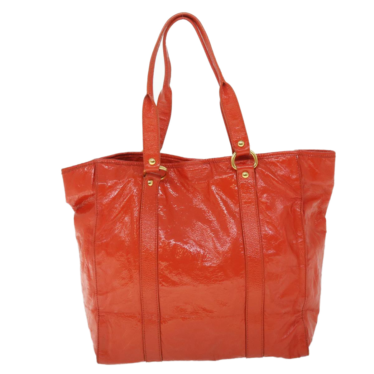 Miu Miu Shoulder Bag Leather Orange Auth bs8014