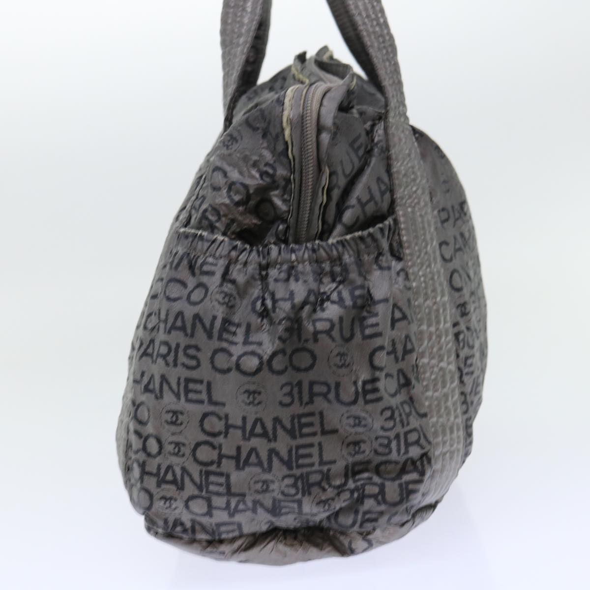 CHANEL Unlimited Shoulder Bag Nylon Silver CC Auth bs8018