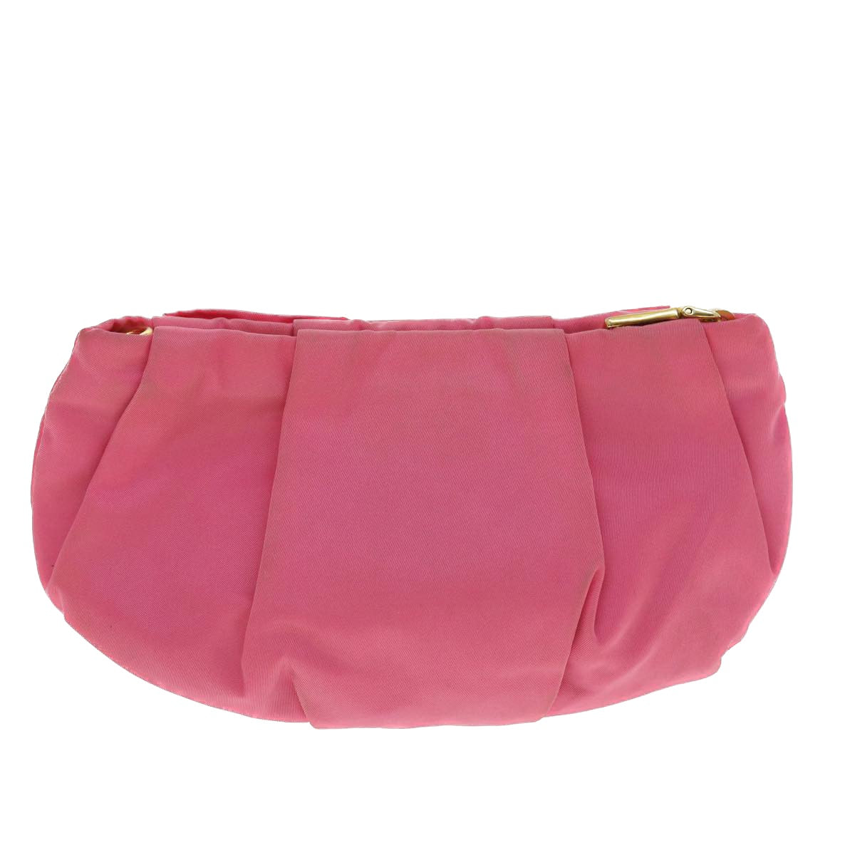 PRADA Ribbon Pouch Nylon Pink Auth bs8037